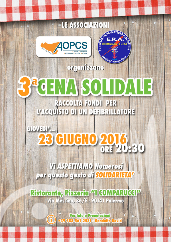 3a Cena Solidale - 26 Giugno 2016